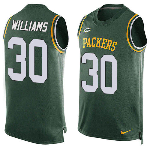 Nike Packers #30 Jamaal Williams Green Team Color Men's Stitched NFL Limited Tank Top Jersey - Click Image to Close